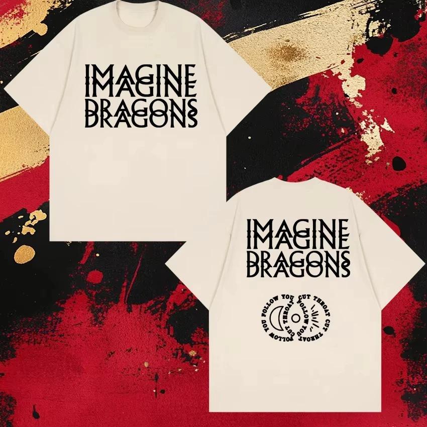 Imagine Dragons Album Tour 2026 Double Sided Printed T Shirt Unisex Cotton Tops Hip Hop Men Women Short Sleeve T-shirts