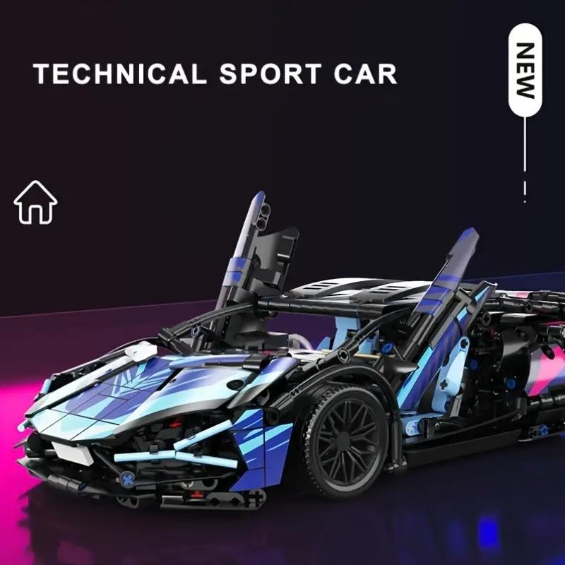 1614-Piece Technology Series Classic Cyber-Style Racing Car Building Blocks City Famous Brand Supercar Moc Assembly Toy Easter Gift Birthday Gift