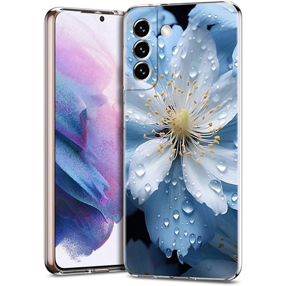 Phone Case For Samsung Galaxy S24 Ultra S23 FE S22 S20 S21 5G S10 S9 Plus S10E S8 Silicone Clear Beauty Flowers Leaves Cover