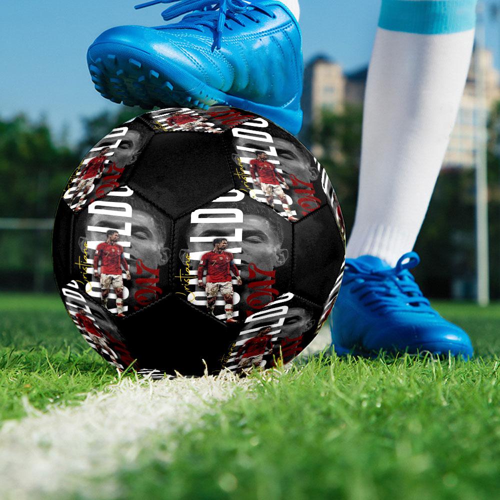 1 pz Pallone da Calcio Cristiano Ronaldo Taglia 5 Pallone da Calcetto Indoor alla Moda Colorato Gioco in Giardino - Ottimo Regalo per gli Appassionati di Sport HE46