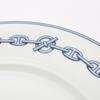Used HERMES Chaine dancre plate Tableware Pottery White Blue White Used Women