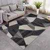 Contemporary Geometric Pattern Area Rug With Artistic Abstract Triangle Circle Motifs Soft Decorative Carpet For Living Room