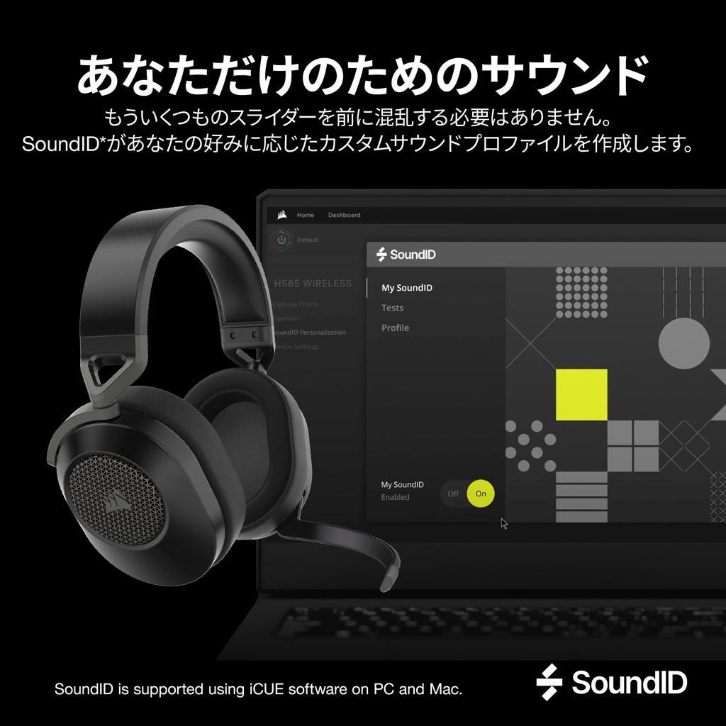 CORSAIR HS65 WIRELESS Wireless Gaming Carbon Headset, PC/PS5/PS4 Compatible, Fiber, CA-9011285-AP2