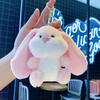 Doll Pendant Plush Keychain Soft Lop-Eared Rabbit Pendant with 360 Degree Rotating Metal Buckle Healing Stuffed Keychain