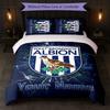 Set Biancheria da Letto Personalizzato West Bromwich Albion FC con Nome Testo 1 Copripiumino + 2 Federe Logo Calcio Regalo Personalizzato per Occasioni Speciali Decorazione Camera da Letto