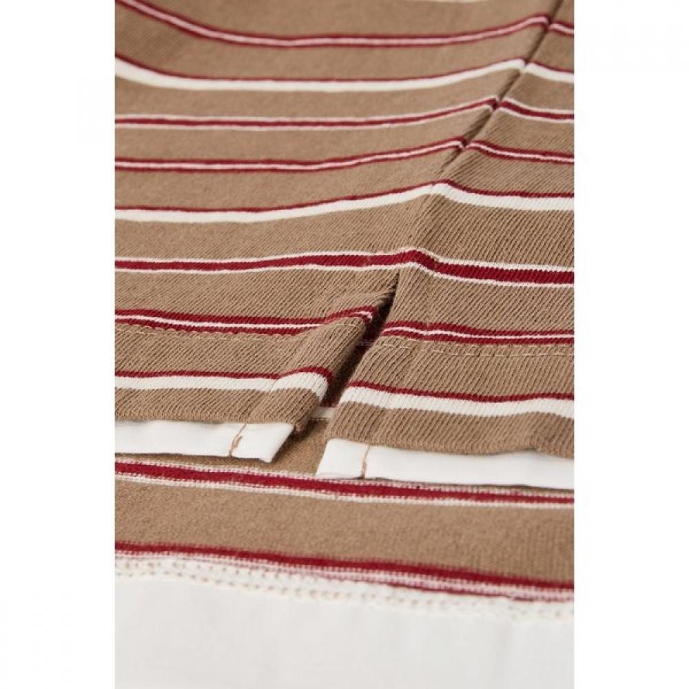 Vov Woven Mix STripe Collar T shirT 7156340005