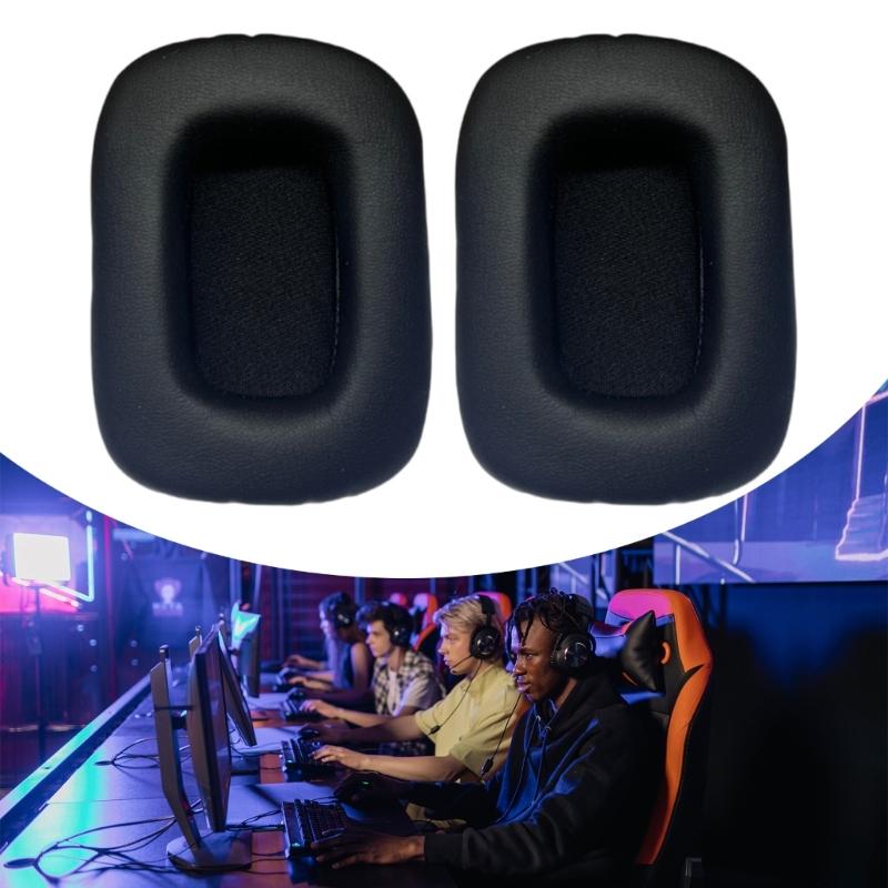 1 paire de coussinets d'oreille en cuir protéiné, coussinets d'oreille en mousse à mémoire de forme pour casques 90 x 70 mm