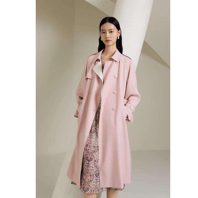 Gejin Women s Classic Long-Sleeve Mid-Length Trench Coat L