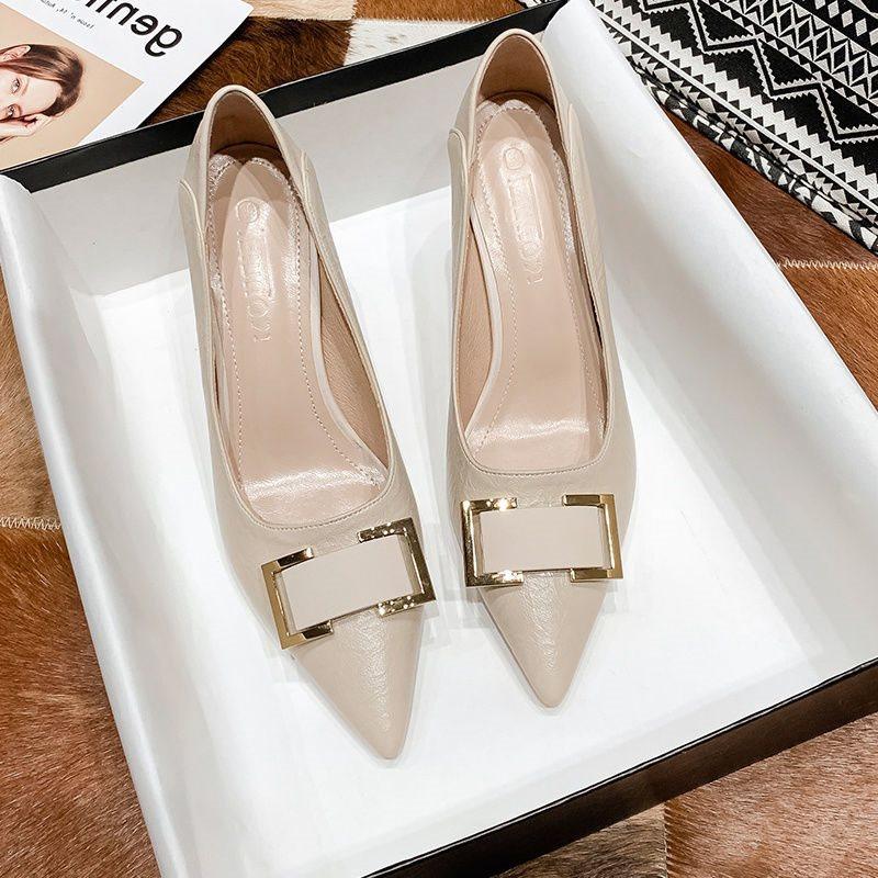 Pointed High Heels Women's Autumn New Fine Heel Temperament Commuting Light Mouth Single Shoes High Heels Are Not Tired