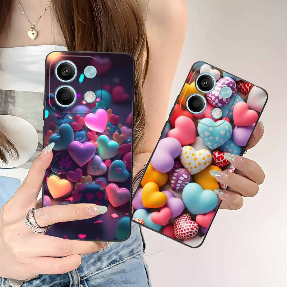 Y2K Glowing Hearts Mobile Phone Case for POCO M7 M6 M5 M4 M3 X7 X6 X5 X4 X3 Pro GT 5G Colorful Printing Cover Luxury Cover