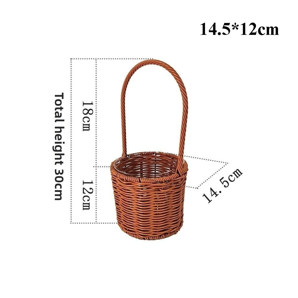 

with Handle Imitation Rattan Handhold Handwoven 7 Styles Weaving Flower Basket Household Vegetable Fruit Flowers Holder
