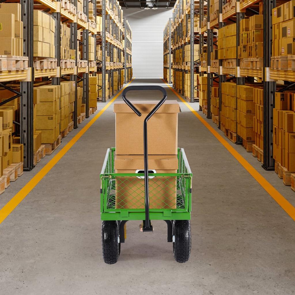 Steel Garden Cart 680lb Capacity Heavy Duty Yard Wagon Cart 10in Tires