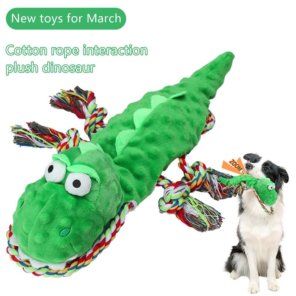 Plüsch Hundespielzeug Krokodil Quietschendes Haustierspielzeug für Kleine Mittlere Große Hunde Interaktives Hundezahnreinigung Kauspielzeug Haustierbedarf