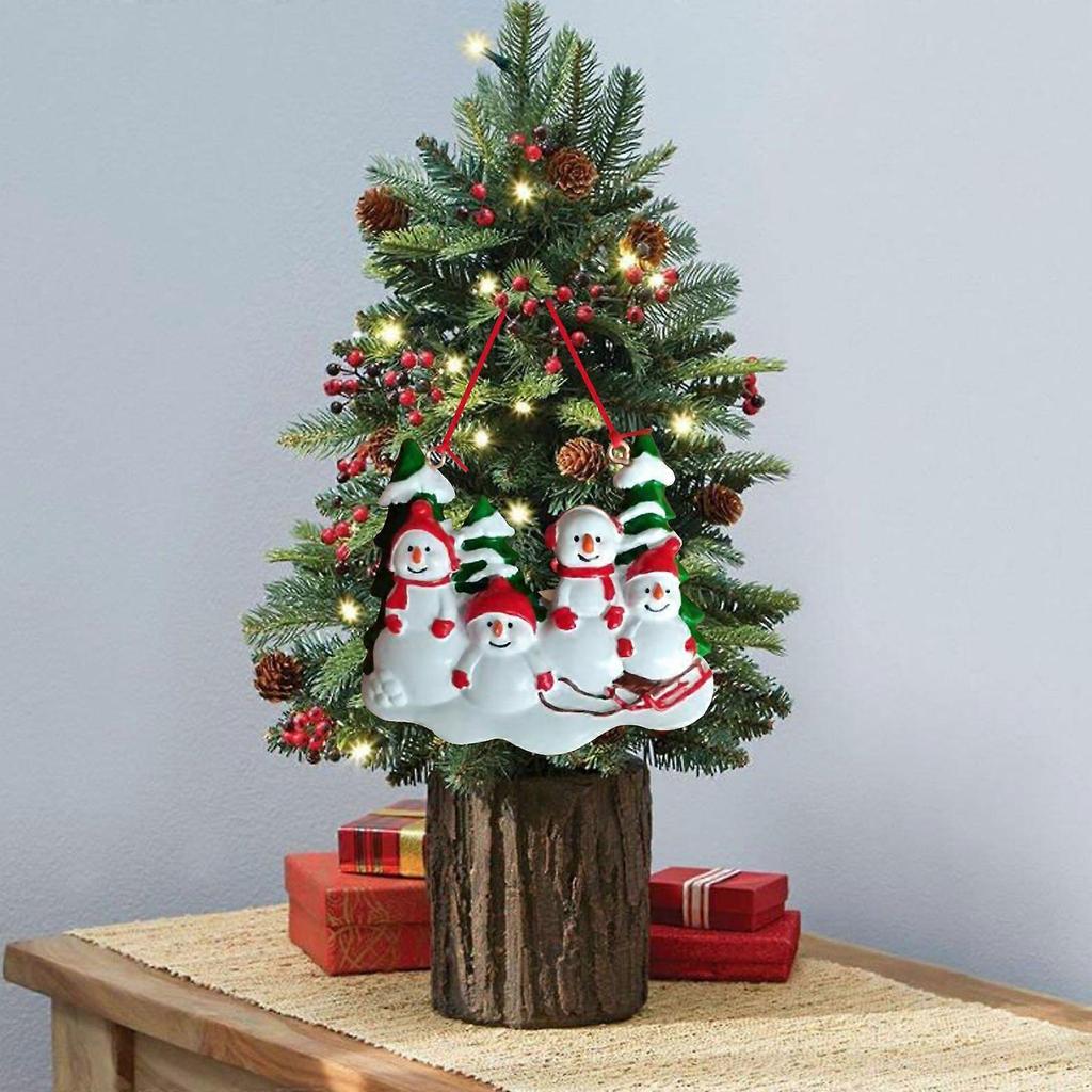 4 Pieces of DIY Christmas Snowman Pendant Christmas Tree Decoration