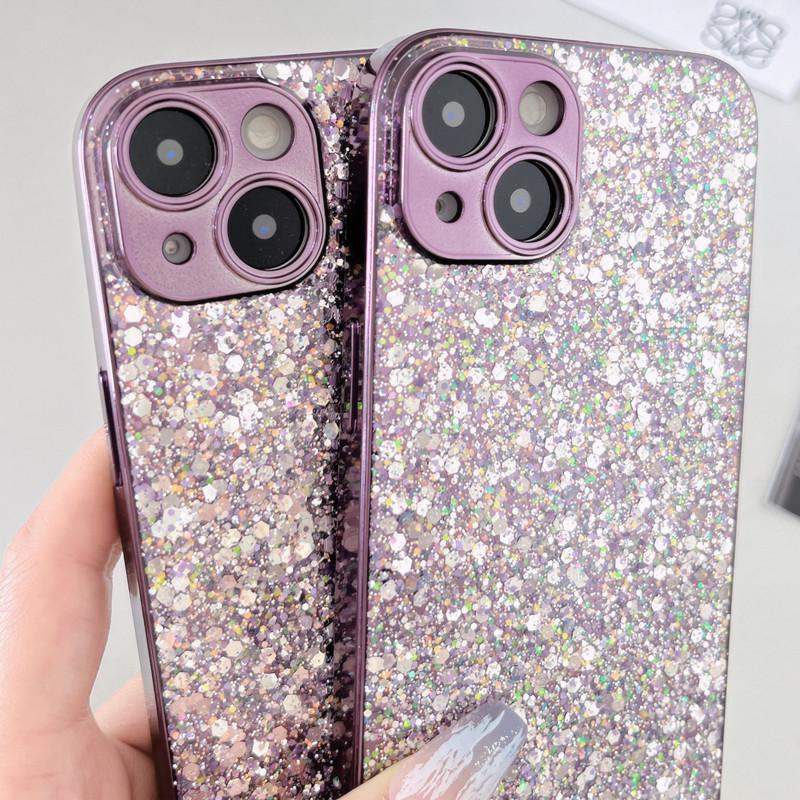 iPhone 16 Glitter Electroplated Phone Case - Premium Feel & Drop Protection for 13 Pro Max, 14, & 15