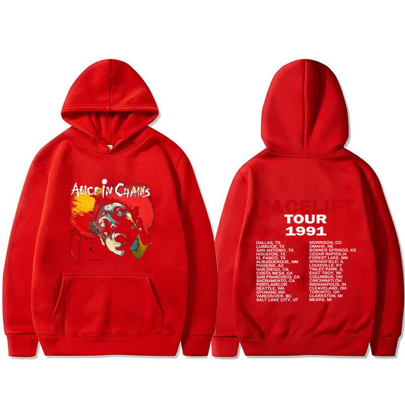 

Модная Толстовка с Капюшоном Alice in Chains Face Lift Tour 1991 для Мужчин и Женщин, Повседневная, Свободная, Унисекс, Флис, Хлопок S