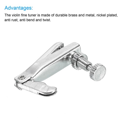 uxcell Violin Fine Tuner, Fiddle String Adjuster, Silver, for 4/4 and 3/4 Violins