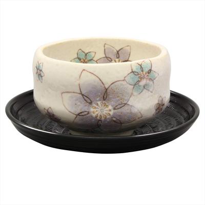 Mino Ware Loose Bowl (with Teacup) Clematis Made In Japan 503-03