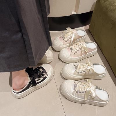 Fashion Fashion Women Shoes 2024 Baotou Half Slippers for Women To Wear In Spring Summer and Autumn Thick Soled Casual Half Slippers