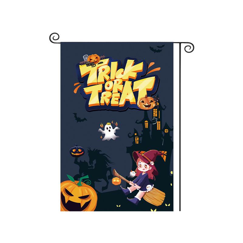 Cross-Border Happy Halloween Ghost Garden Flag with Pumpkin and Cartoon Design