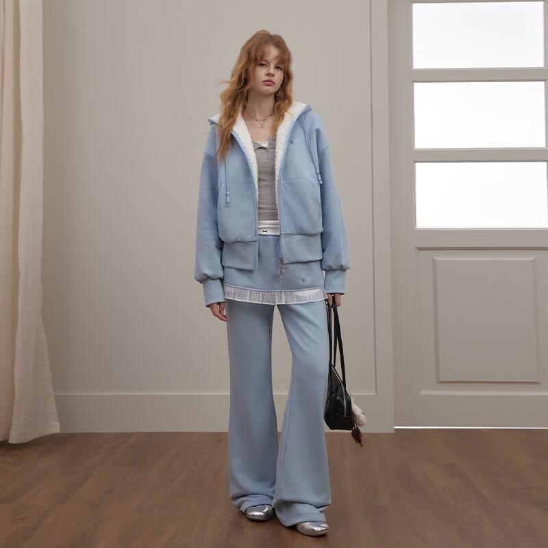 UNIFREE Korean Ballet Style Layered Straight-Leg Lounge Pants