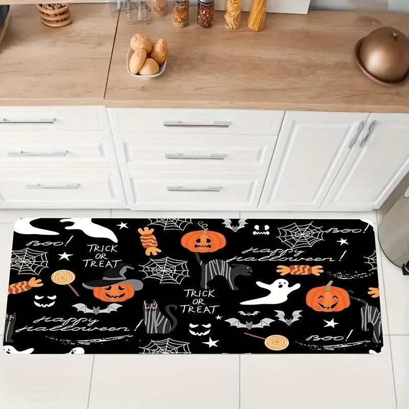 1PC Halloween skull Kitchen Rug Non-Slip Door Mat Pop design Bathroom Rug Bath Mat Carpet for Home Sink Laundry Decor