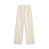 Li Ning Sports Lifestyle Series Mid Waist Casual Straight Leg Drawstring Versatile Knitted Sports Pants Women pants Swan-White AKLU912-4