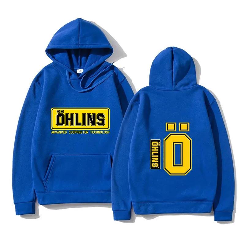 Höst Vinter Herr Fjädring Bil Motorcykel Sport Racing Ohlins Stötdämpare Hoodies Långärmade Termiska Hoodies & Sweatshirts Unisex