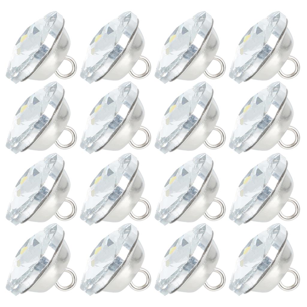 30 Pcs Crystal Gemstone Flower Button Rhinestone Glass nament For Furniture Garment Rivets Upholstry Buttons Sewing Crafts
