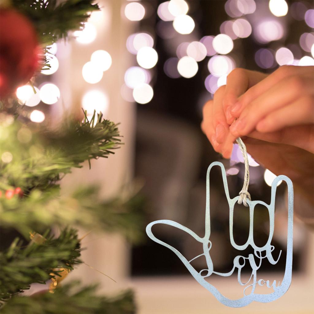 Jag Älskar Dig Teckenspråk Ornament Tillverkat Av Stål Tänker På Dig Julstrumpa Fyllning Gåva