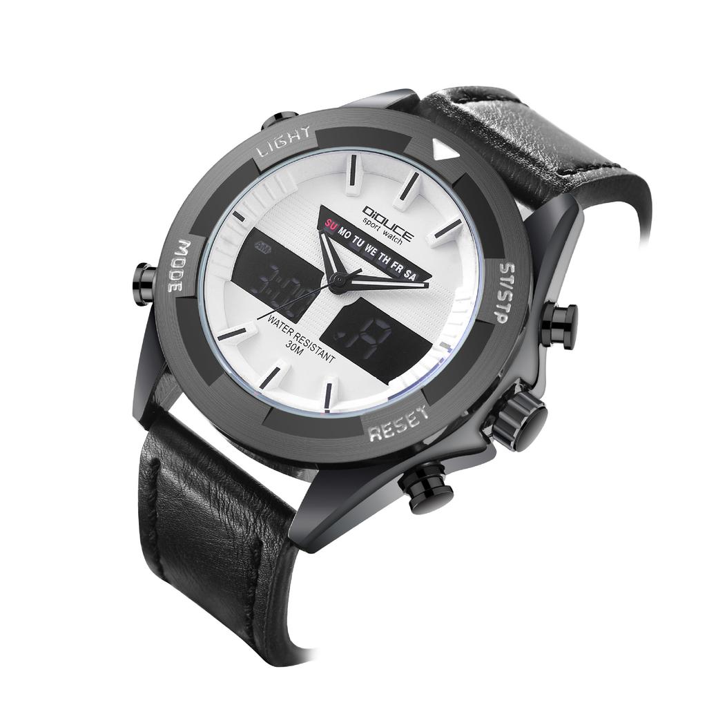Men'S Watch Multifunctional Waterproof Quartz Electronic Watch Outdoor Sports Calendar Business Dual Calendar Large Dial