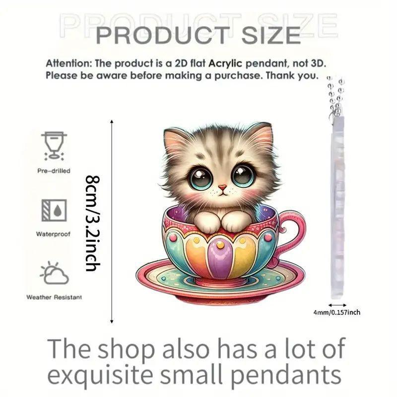 

Cat Stylish Acrylic Mug Charm For Unique Car Interior Decor Available In Five Fun Color Variants 1