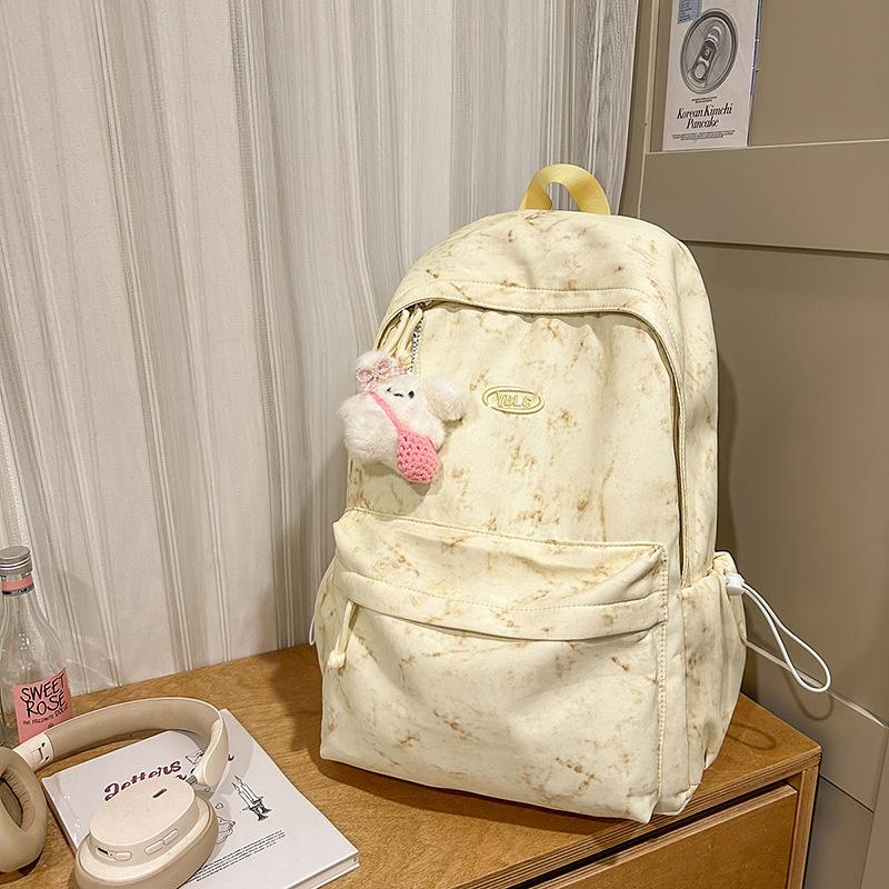 School Bag Large Capacity Campus Backpack for Women, Korean Style Middle School Student Simple Tie-dye, High School Backpack INS Style Japanese Style