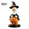 Talos Halloween Gås Figur, Heks Hat Harpiks Ornament, Sød Spøgelse Statue til Bordplade Kaminhylde Feriedekoration