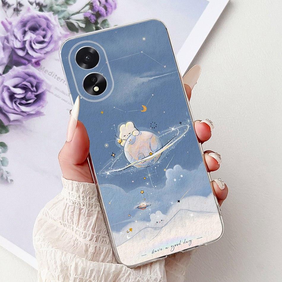 For OPPO A18 A38 CPH2579 CPH2591 Elegant Floral Butterfly Phone Case For Oppo A18 A38 4G Soft Silicone TPU Cases