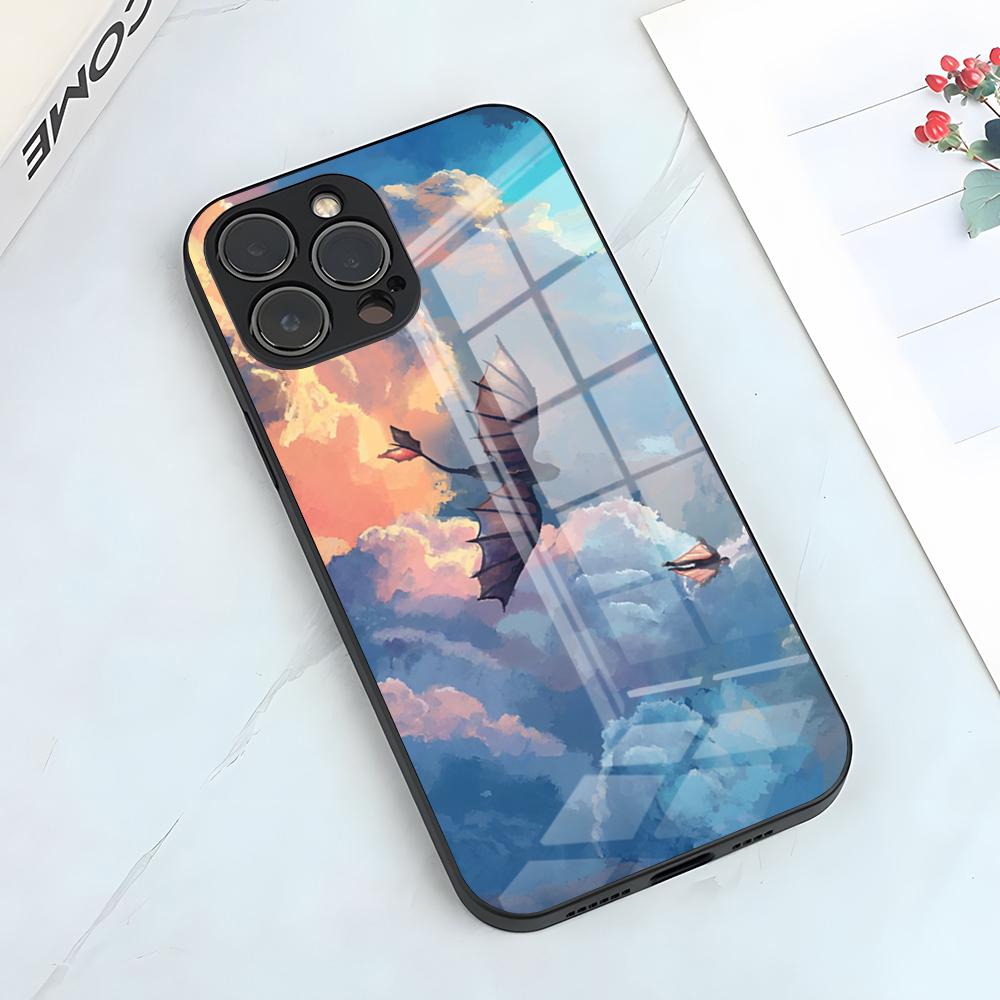 Fourth Wing Dragon Phone Case For IPhone 17 Pro Max 15 Pro 16 14 Plus 12 13 Mini 11 Pro Shockproof Glass Cover