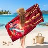Cristiano Ronaldo Custom Beach Towel, Personalized Name Text Print, Football Logo Soft Quick‑Dry Towel Holiday Gift