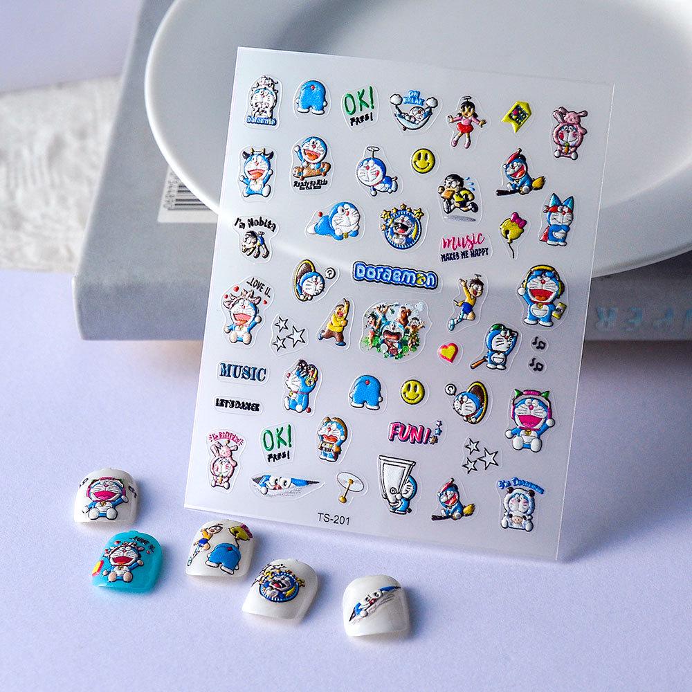 

5D Японские Мультяшные Наклейки для Ногтей с Мальчиком: Тисненый 3D-дизайн, самоклеящиеся, DIY украшения для ногтей для детей