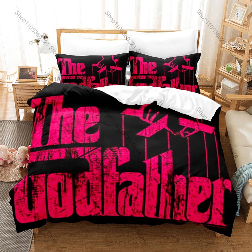 Cool Icon Godfather Portrait Graphic Bedroom Decor Bedding Duvet Cover + 2 Pillowcases Classic Movie Fan Room Decor
