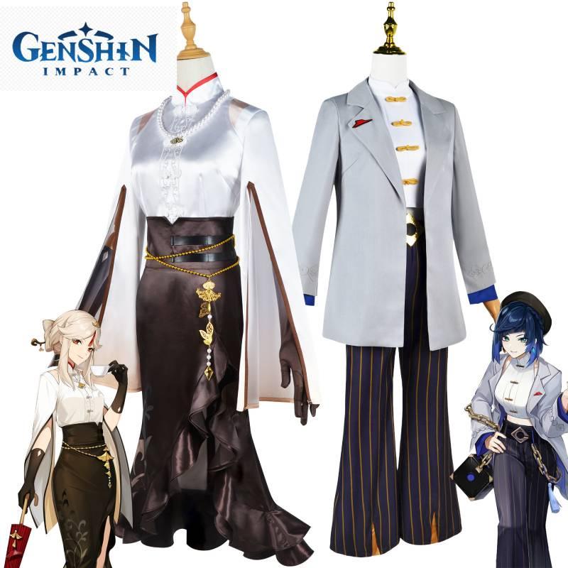 Ningguang Impact Genshin Pizzahut Cobranded Cosplay Game Uniform Character