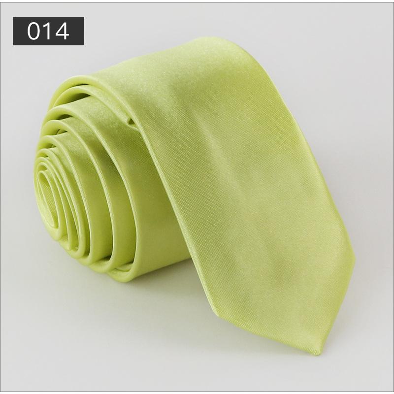 Men's Solid Color Narrow Shiny Polyester Silk Tie - Formal & Casual Fashion