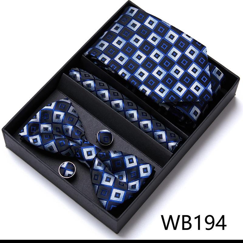 Conjunto de Corbata y Pajarita para Hombre Caja de Regalo Conjunto de 6 Piezas Corbata de Grupo Vestido de Negocios Corbata de Boda