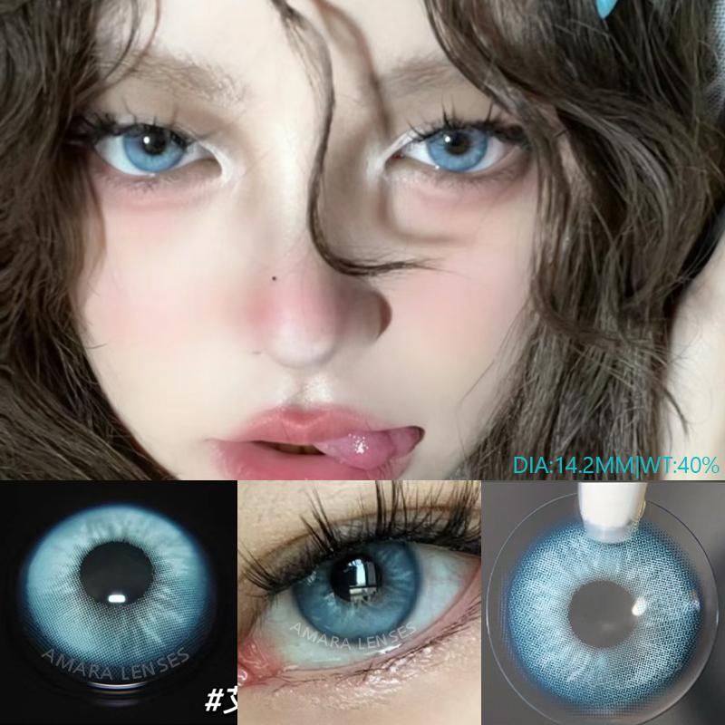 EYEHSARE Color Contact Lenses For Eyes 2pcs Natural Colored Lens Blue Pink Beauty Contact Lenses Eye Yearly Cosmetic Color Lens