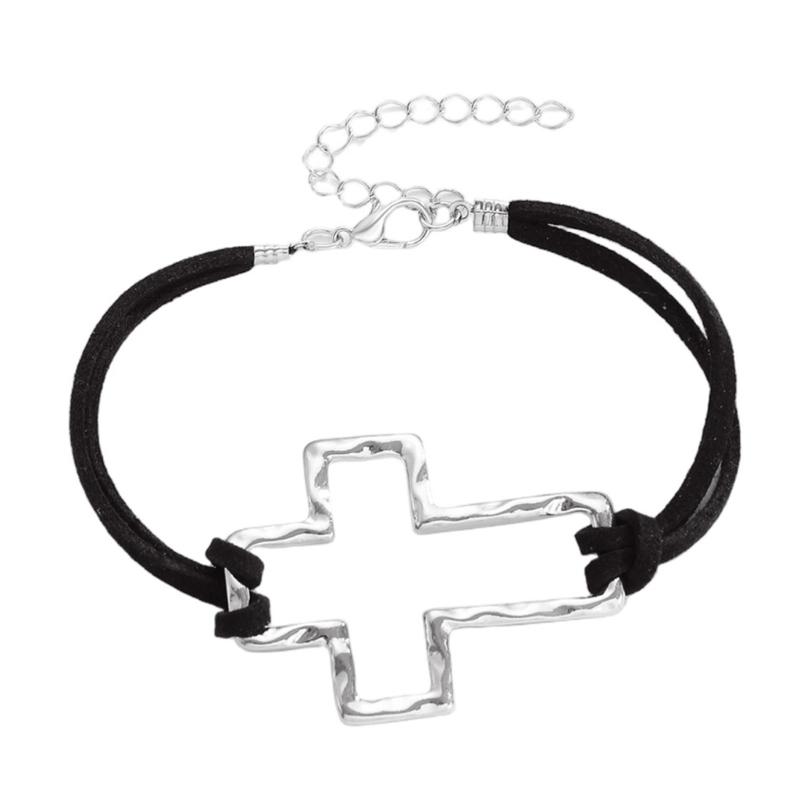 

Fashionable Openwork Crosses Bracelet Adjustable For Comfortable Fit Craft Of Alloy Suitable For Daily Wear
