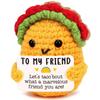 Lustige handgefertigte positive Kacke-Puppe mit Karte Heimdekoration Gestrickte Kacke Weihnachts-Puppen-Ornament Zimmerdeko Weihnachtsfeier Geschenke