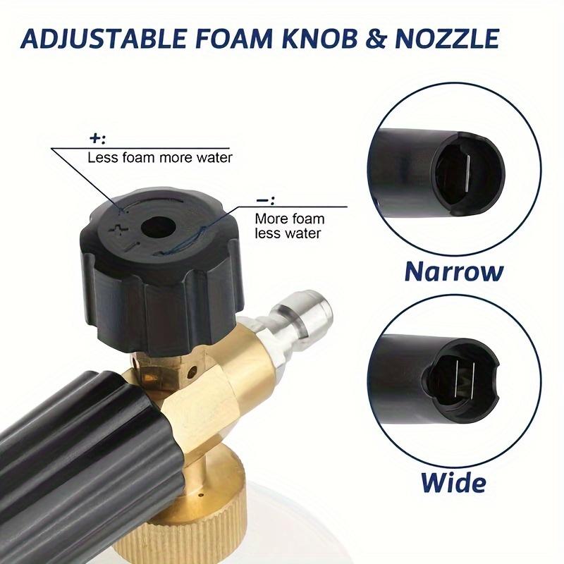 Compact High Pressure Foam Cannon Kit with M22-14/15 Adapter & 1/4" Quick Connect, Short Washer Gun for Home/Vehicle Cleaning