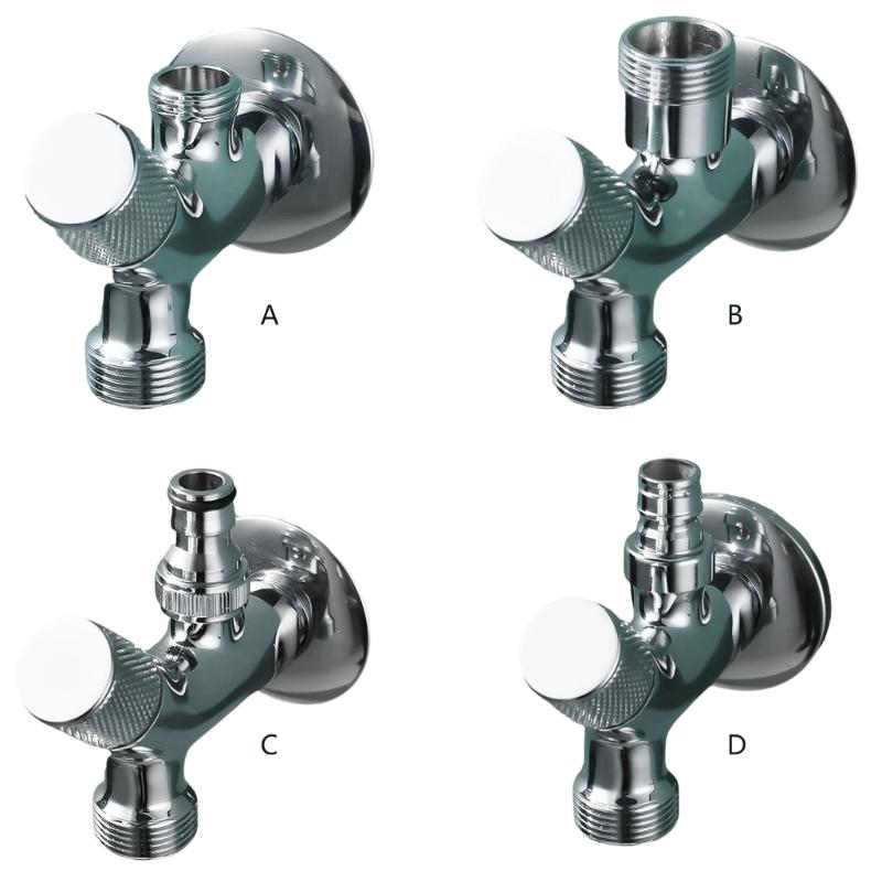 Brass 2 Outlet Angle Valves Strong 1 Inlet 2 Outlet Brass Valves for Flexible Water Flows Control In Bathroom Kitchen