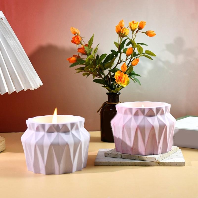 Flexible DIY Diamonds Facet Mold For Crafting Versatile Vase Pen Holder Storage Jar And Scented Candle Cup