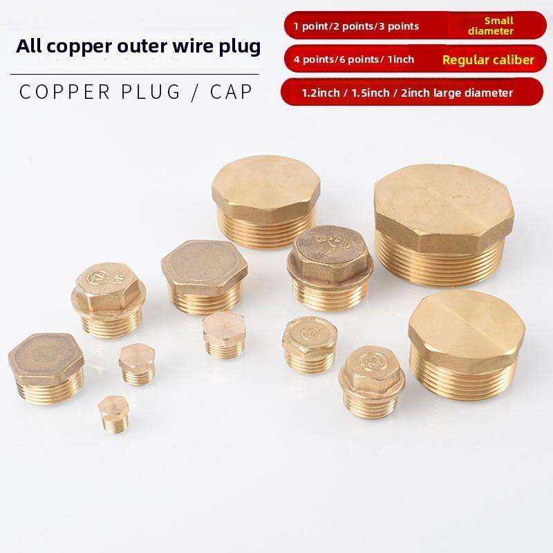 BSP 1/8"1/4"3/8"1/2"3/4'' Male&Female Threaded Brass Pipe Hex Head Brass Stopper End Cap Plug Plumbing Fitting Connector Adapter