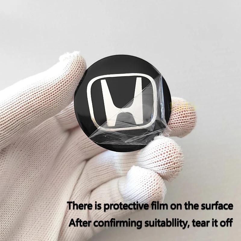 TR1-56MM 4Pcs Car Emblem Wheel Hub Center Cap Sticker Rim Badge Cover For Honda Stepwgn Prelude Odyssey Vezel FIT CRV CRZ CRX Accord